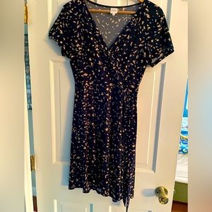 Kayleigh blue dress with ivory flowers